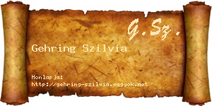 Gehring Szilvia névjegykártya